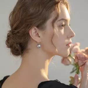 아트박스 루즈루나 풀린 실버 925 클래식 고리 여성 진주 드롭 귀걸이 D136