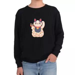 기모맨투맨 손흔드는 일본고양이 인형 마네키네코 행운의그림