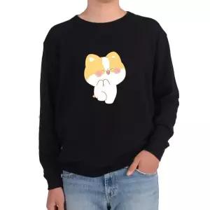 기모맨투맨 해피한 모습 웃는 강아지 캐릭터 귀여운PUPPY그림