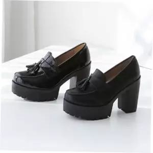 스틸레토힐 여성 통굽 힐 태슬 로퍼 펌프스힐 가보시힐