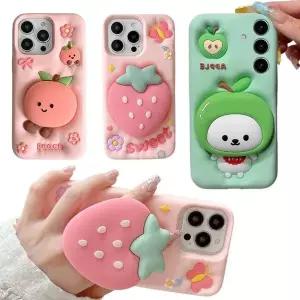 유니커블 갤럭시 S25 S24 S23 A32 과일 캐릭터 스마트톡 케이스