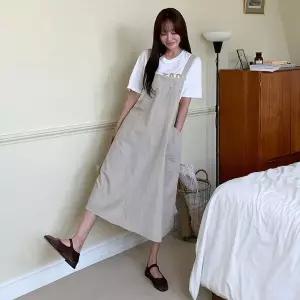 [하프클럽/]여자 내추럴 데일리 편안한 캐주얼 멜빵 원피스