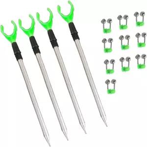 지상 낚싯대 홀더용 4팩 텔레스코픽 뱅크용 랙 스탠드