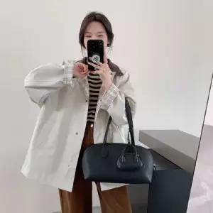 마킷4 여성 가을 차이나 상의 트렌치코트 하프코트 체크 JEN3