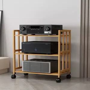 바퀴 진열대 오디오 이동식 3단 선반 엠프 스탠드 음향기기 수납장 받침대