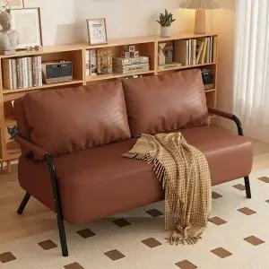 빈티지소파 2인 가죽쇼파 응접실 철제 미용실 2인용