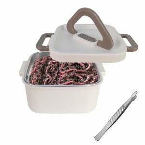 손잡이 단열 통기성 라이브 미끼 상자가 있는 아벤틱 낚시 컨테이너 정리함 스테인리스 스틸 벌레 저장 탱크가 미끼를 신선하고 생동감 있게 보관합니다(스펙트럼 700ml)