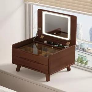 좌식 화장대 간이 원목 틈새가구 메이크업 수납장 거울 콘솔 서랍 컴팩트