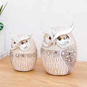 큐빅 부엉이 장식품 인테리어 거실 테이블 장식 소품