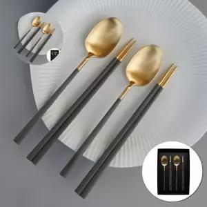 디저트나이프 벨로아이녹스 커트러리 그레이 로즈골드 2인