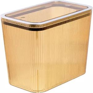 글래드 욕실 쓰레기통 2.6갤런 10L 팝업 뚜껑과 가방 링이 있는 슬림 플라스틱 침실 사무실 대학 기숙사용