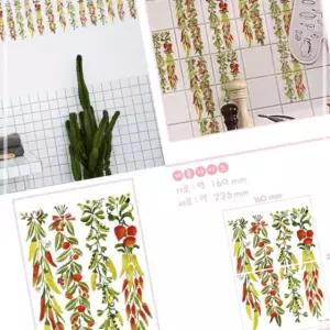 포인트 타일 주방 벽장식 스티커 시트지 노을 빛 열매 포인트타일시트지 3WDC748520