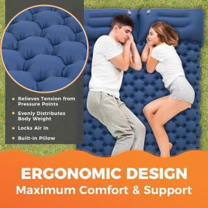 더블 슬리핑 패드 야외 캠핑 풍선 매트리스 엑스트라 와이드 초경량 접이식 침대 에어 매트