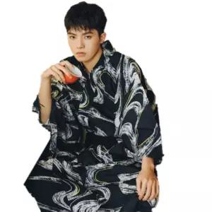 일본 유카타 남성 기모노 전통의상 가디건 목욕가운 프리사이즈 남자