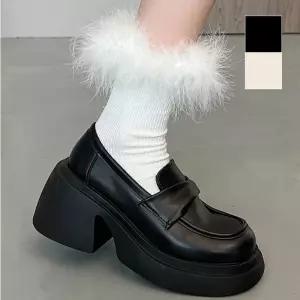 여성 꼬임 스트랩 포인트 통굽 베이직 디자인 로퍼 yIh9+1IGQ