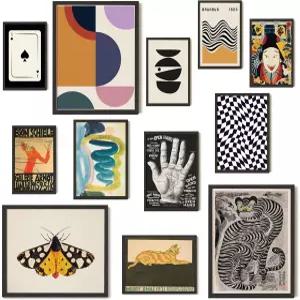 97 데코 빈티지 절충형 벽 아트 콜라주 장식용 추상 현대 미술 프린트 멋진 펑키 픽처스 맥시멀리즘 회화