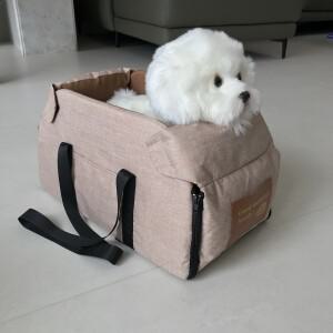 애완 동물 제품 휴대용 콘솔 부스터 개 자동차 좌석 및 소형 고양이 용 캐리어, 센터 팔걸이 안전 테더