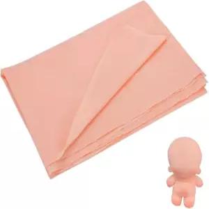 핑거인스파이어 1.09야드 스킨 톤 패브릭 59인치 와이드 라이트 연어 컬러 인형 제작용 폴리에스터 광택