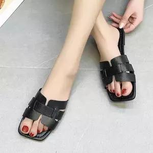 프리미엄 위빙 스퀘어토 블랙 데일리 샌들 (43264822A)