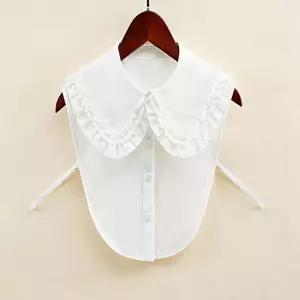 여성 이중 프릴 빅 페이크 카라 이너카라 넥케이프 xIn6+5TiH