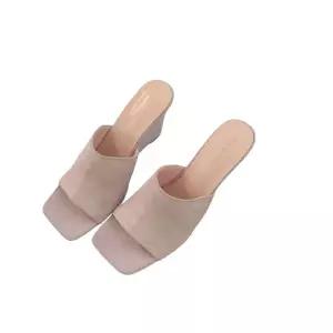 포뇨2 여자 하계 힐 하이 토슈즈 슬리퍼 스트랩 스퀘어 웨지 웨지힐 아우터 샌들 복고풍 가죽 OPH2