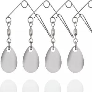 올러필러리 50PCS 낚시 스피너 블레이드 리그 스피너베이트 매끄러운 스푼 키트 샤프트 베이스 미끼를