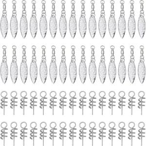 볼 베어링이 있는 CHGCRAFT 30PCS 스피너 블레이드와 낚시 스프링 핀이 버드나무 루어 스위블 꼬리 용품을