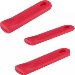 빨간색 실리콘 손잡이 소매 3개로 구성된 윈코 번들 냄비 및 프라이팬 홀더 3개 크기
