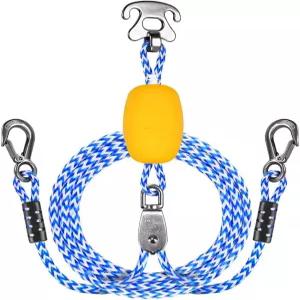 튜브용 셀프 센터링 보트 견인 하네스 스테인리스 퀵 커넥터 1-4인용 헤비 듀티 플로팅 로프 웨이크보드 및