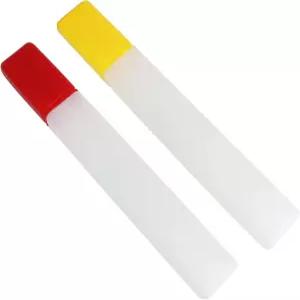 NX 가든 2pcs 41cm 대형 투명 플라스틱 뜨개질 바늘 핀 보관 케이스 튜브 용기빨간색 + 노란색