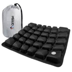 펌프 및 휴대용 가방이 내장된 ANMSVI 에어 팽창식 여행용 시트 쿠션 u2013 비행기, 자동차, 오피스 콕시, 시아티카 꼬리뼈 (블랙)