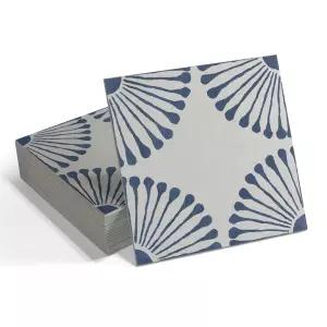 16장 필 앤 스틱 바닥 및 벽 타일 9인치 x 블루 스톤 복합 자가 접착 비닐 바닥재 주방 욕실 샤워용 패턴