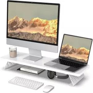 펜지 모니터 스탠드 라이저 2개의 위한 책상 상판 컴퓨터 노트북 PC 프린터를 목재 및 강철 데스크톱