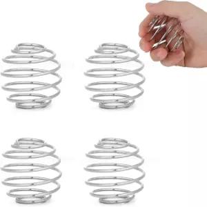 부메치어 단백질 쉐이크 밀크셰이크 및 샐러드 드레싱용 2.1인치 대형 셰이커 볼 4개 304 스테인리스 스틸