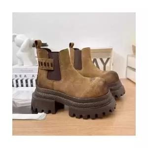 스파이더맨 여성 스크럽 슬림핏 송편 통굽 워커 키높이 부츠 OPH5