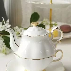 머그컵과 주전자가 세트 퓨어화이트 골드 티포원 소 티포원 티포트 머그컵