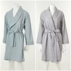 [갤러리아] 커플]와코루  면선염 체크 요루(지지미)로브가운[WRB2513M WRB2513W]