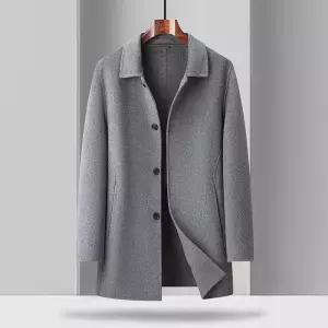 남성 트렌치 리버시블 니트 아우터 울 코트 비즈니스 봄가을 하프 OP3