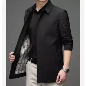 남성 트렌치 가을 하프 싱글 슬림 루즈핏 캐주얼 OP3