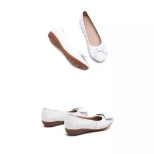 여친 리본 펌프스 가죽 스몰 봄가을 라운드 리얼 단화 웨지 로우 소프트 사계절화 CH1