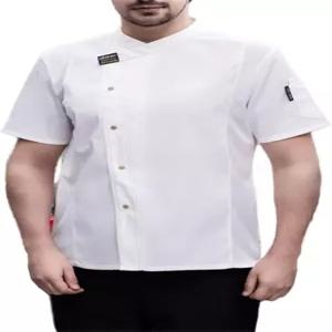 남성 셰프 코트 유니폼 반팔 쿡 재킷 레스토랑 주방 작업복