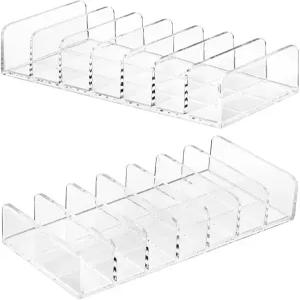 아크릴 캐시 트레이 7 슬롯 데스크 클리어 메일 홀더 섀도 메이크업 팔레트 화장품 데스크톱 청구서 문서