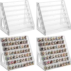 펀코 팝을 위한 4팩 7겹 투명 디스플레이 선반 비티 미니 수집용 장난감 호환되는 미니어처 액션