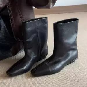 슬송렉샵 여성 키작녀 워커힐 핏 슬림 통굽 워커 슬립온 부츠 꾹5