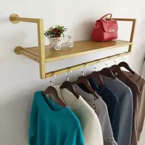 벽 선반 옷걸이 의륨장 원목 옷가게 벽행거 디스플레이 행거