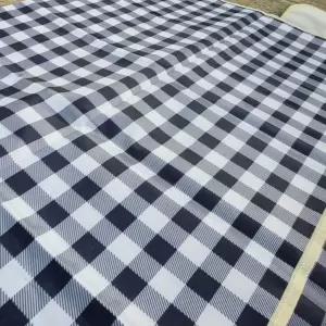 방수 체크무늬 매트 블루 중형 돗자리 방수