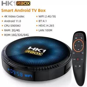 셋톱박스 HK1 RBOX W2 TV 박스 안드로이드 11 스마트 Amlogic S905W2 AV1 5G Wifi BT 4G 32G 64G 4K 미디어