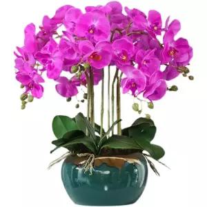 가짜꽃 가드닝 퍼플 서양란 탁상용 꽃장식 사무실 조화화분