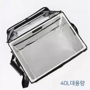 사각프레임 대용량 핫앤쿨 아이스백 40L 블랙 보온 보냉가방