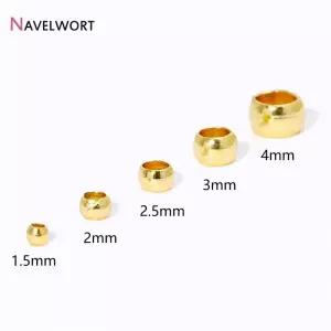 올챙이캡 볼 크림프 비즈 18K 금 황동 주얼리 15mm 22mm 3mm 4mm